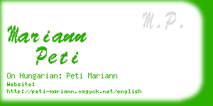 mariann peti business card